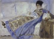 Pierre Renoir Madame Monet Reclining on a Sofa Reading Le Figaro Spain oil painting artist